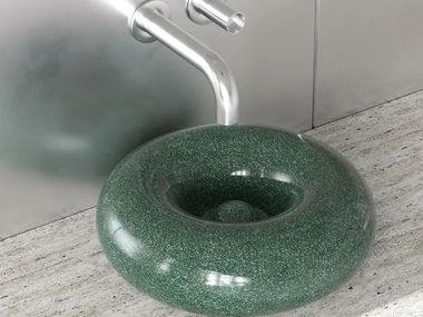 Lavabo da appoggio in ceramica ORBE VERDE SCREZIATO Trone
