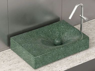 Countertop ceramic washbasin RITUEL GREEN FLAKED Trone