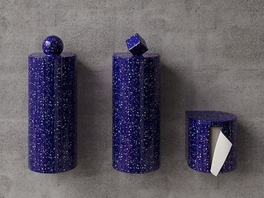 Portarotolo, scopino e pattumiera TRIUM BLU SCREZIATO Trone