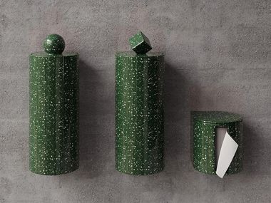 Portarotolo, scopino e pattumiera TRIUM VERDE SCREZIATO Trone