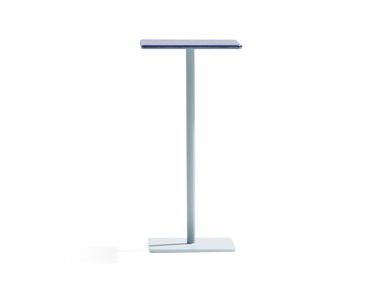Tall square side table in steel and Murano glass CREMINO True Design