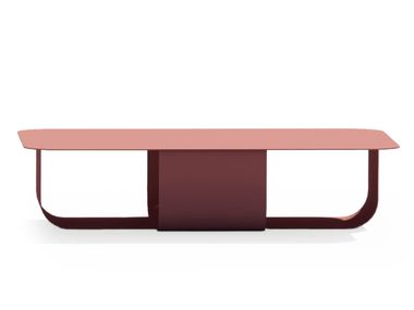 Low rectangular stainless steel coffee table FIOCCO True Design