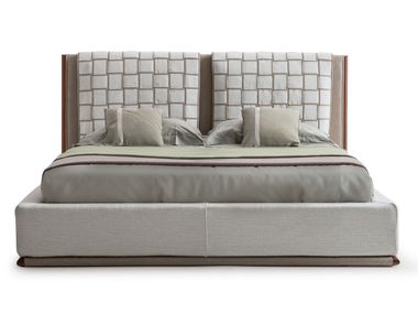 Doppelbett aus Stoff und Leder CLAY BRAID Ulivi Salotti