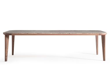 Rectangular table in solid wood and marble JODIE Ulivi Salotti