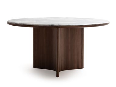 Round table in solid wood and marble SUPER STAR Ulivi Salotti