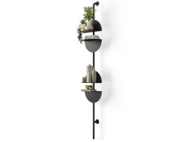 Modular wall-mounted steel bookcase SOLIS Umbra