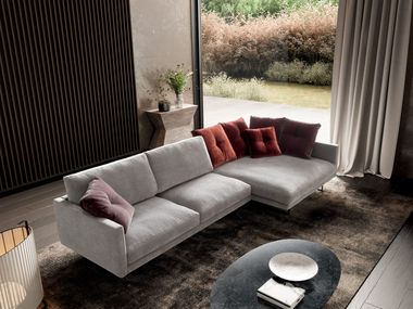 Sofá secional de tecido com chaise-longues SLIM NEW VALENTINI