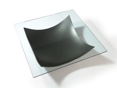 Mesa de centro quadrada de vidro VELA 40 Reflex