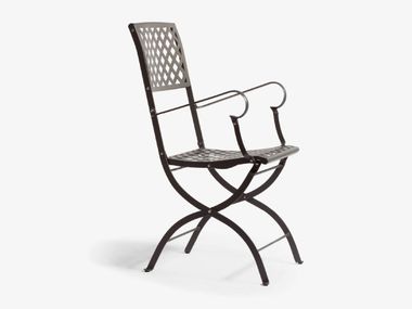 Folding powder coated steel garden chair MOTUS VELTHA®