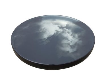 Round stainless steel central coffee table ORACLE VIDAME EDITIONS