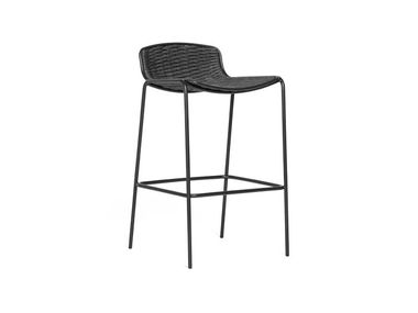 Metal black bar chair with rope seat BELLA VINEKO