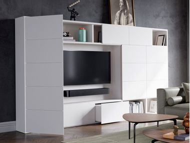 Parete attrezzata componibile in legno con porta tv VITA | Parete attrezzata Kettnaker