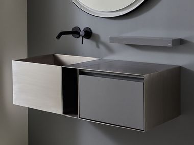 Lave-mains rectangulaire suspendu en acier inoxydable PRIMO Vallvé
