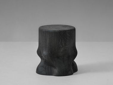 Low oak stool DATSU Van Rossum