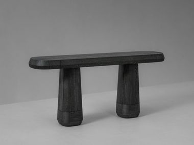 Rectangular oak console table ELEFANT Van Rossum