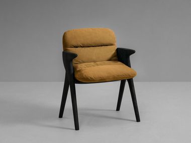 Silla de cuero con brazos KOMPAS Van Rossum
