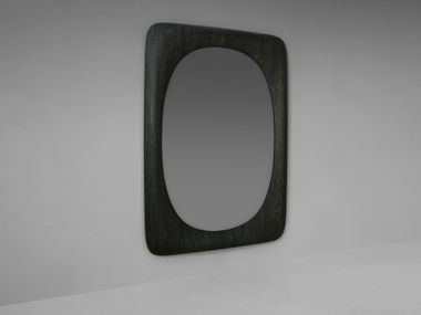 Framed wall-mounted oak mirror PATINE Van Rossum