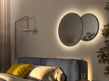 Specchio con illuminazione da parete DOUBLE BUBBLE Vanità Living
