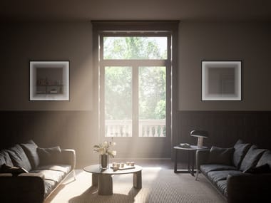 Specchio con illuminazione integrata da parete FOGGY SQUARE Vanità Living