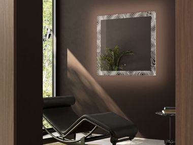 Wall-mounted mirror with lighting TREERINGS Vanità Living