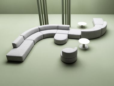 Modular curved fabric garden sofa CIRCLE BELT Varaschin