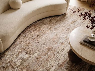 Handmade rectangular silk rug ARTWORK NO.1 TAUPE Vartian