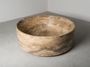 Vasca da bagno rotonda in travertino BALNEA 360 Vaselli