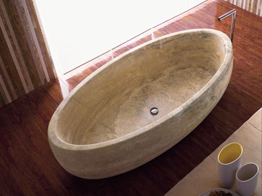 Oval freestanding stone bathtub BOAT Vaselli