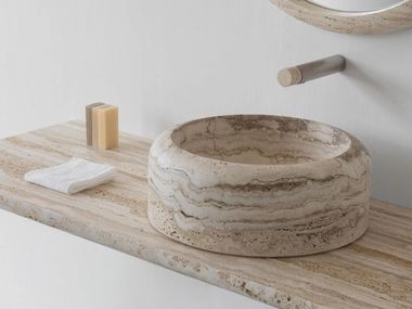 Solid stone countertop washbasin HOOP Vaselli