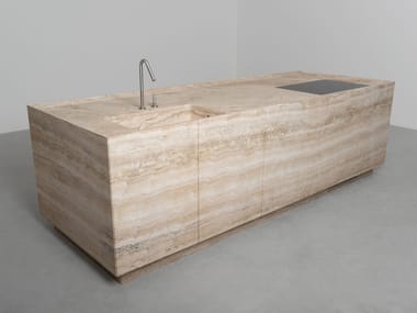 Cucina lineare in pietra su misura IMPLUVIUM Vaselli