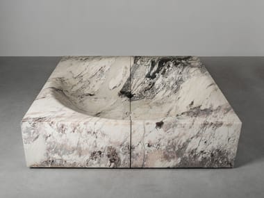 Vasca da bagno rotonda centro stanza in marmo POZZE Vaselli