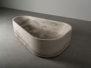 Triangular travertine bathtub TRIANGULAR BALNEA Vaselli