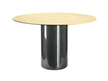 Round carbon table with central base IKAR Vela Arredamenti