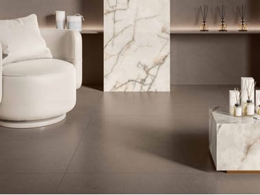 Versace Ceramics, LEATHERWOOD CUIR CHOCOLATE Pavimento/rivestimento in gres porcellanato effetto pelle