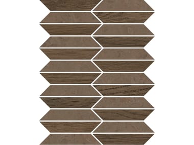 Versace Ceramics, V STONE MOSAICO LOZENGE BROWN Mosaico in gres porcellanato