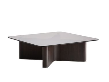 Square wood and glass central coffee table BRANSBY Vical Home