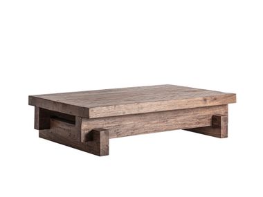 Rectangular reclaimed wood central coffee table BRUTALIST Vical Home