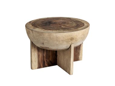Round Suar wood central coffee table DOUCEN Vical Home