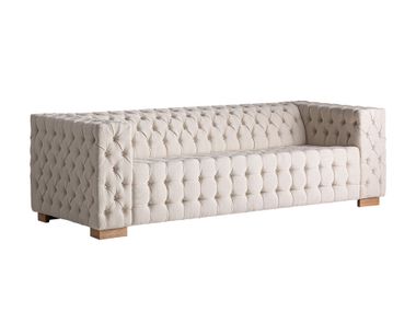 Sofá capitoné de tela para salón GENHOF Vical Home