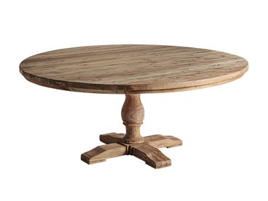 Round teak dining table with central base GYOR Vical Home