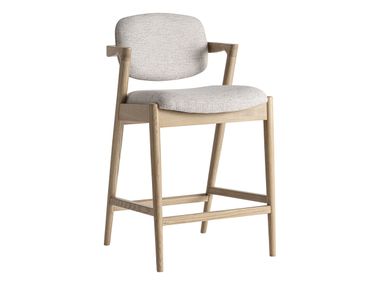 Upholstered wooden kitchen stool with back NAMUR Vical Home