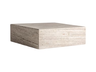 Low square travertine central coffee table RAPOLANO Vical Home