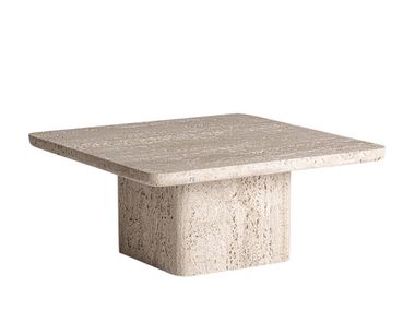 Square travertine central coffee table THEUVILLE Vical Home