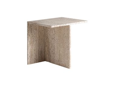 Square travertine side table THEUVILLE Vical Home