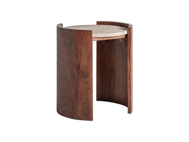 Round travertine side table TIVOLI Vical Home
