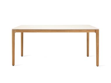 Rectangular teak and ceramic garden table ELKO Vincent Sheppard