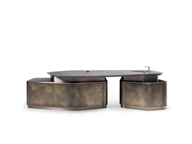 Metal kitchen with island BASALT Visionnaire