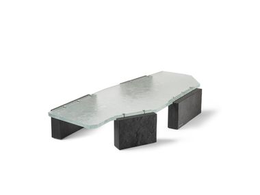 Low table in glass and stone STEALTH Visionnaire