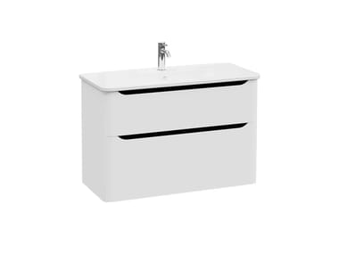 VitrA Bathrooms, INTEGRA ROUND Mobile lavabo sospeso con lavabo integrato