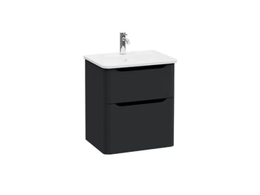 VitrA Bathrooms, INTEGRA ROUND Mobile lavabo sospeso con lavabo integrato